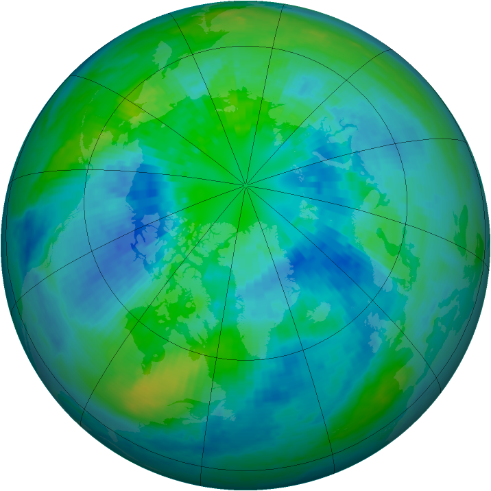 Arctic ozone map for 02 October 2003